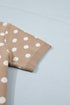 Polka Dot Short Sleeve Button Down Sweater Cardigan