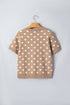 Polka Dot Short Sleeve Button Down Sweater Cardigan