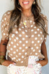 Polka Dot Short Sleeve Button Down Sweater Cardigan