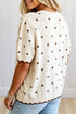 Polka Dot Short Sleeve Round Neck Shift Sweater