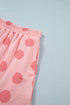 Polka Dot Short Sleeve Top And Skort Two Piece Dress