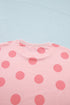 Polka Dot Short Sleeve Top And Skort Two Piece Dress