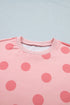 Polka Dot Short Sleeve Top And Skort Two Piece Dress
