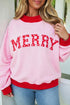 Polka Dot Slogan Applique Paneled Mock Neck Graphic Sweatshirt