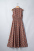 Polka Dot Smocked Distinctive Trim Zip Up Maxi Dress