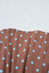 Polka Dot Smocked Distinctive Trim Zip Up Maxi Dress