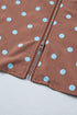 Polka Dot Smocked Distinctive Trim Zip Up Maxi Dress