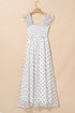 Polka Dot Smocked Ruffle Flutter Sleeve Maxi Dress