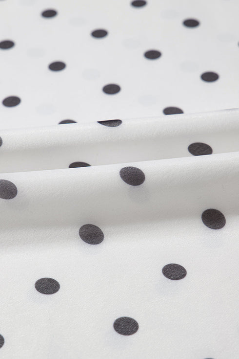 Polka Dot Smocked Ruffle Flutter Sleeve Maxi Dress