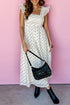 Polka Dot Smocked Ruffle Flutter Sleeve Maxi Dress