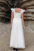 Polka Dot Smocked Ruffle Flutter Sleeve Maxi Dress