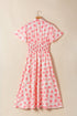 Polka Dot Smocked Ruffle Sleeve A Line Maxi Dress