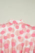 Polka Dot Smocked Ruffle Sleeve A Line Maxi Dress