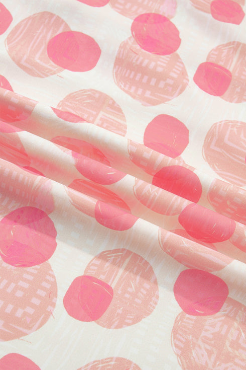 Polka Dot Smocked Ruffle Sleeve A Line Maxi Dress