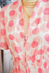 Polka Dot Smocked Ruffle Sleeve A Line Maxi Dress