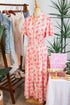 Polka Dot Smocked Ruffle Sleeve A Line Maxi Dress
