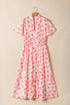 Polka Dot Smocked Ruffle Sleeve A Line Maxi Dress