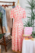 Polka Dot Smocked Ruffle Sleeve A Line Maxi Dress