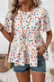 Polka Dot Tiered Ruffle Sleeve Babydoll Blouse