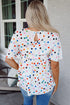 Polka Dot Tiered Ruffle Sleeve Babydoll Blouse