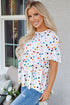 Polka Dot Tiered Ruffle Sleeve Babydoll Blouse