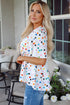 Polka Dot Tiered Ruffle Sleeve Babydoll Blouse