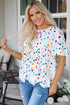 Polka Dot Tiered Ruffle Sleeve Babydoll Blouse