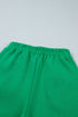 Polka Dot Trim Baggy Pullover Short Set
