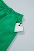 Polka Dot Trim Baggy Pullover Short Set