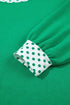 Polka Dot Trim Baggy Pullover Short Set