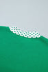 Polka Dot Trim Baggy Pullover Short Set
