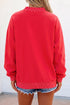 Polka Dot Trim Letter Graphic Mock Neck Baggy Sweatshirt