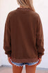 Polka Dot Trim Slogan Printed Tunic Pullover Sweatshirt