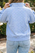 Polka Dot V Neck Metal Button Long Sleeve Sweatshirt
