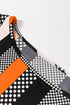 Polka Dot Vertical Stripe Print Puff Sleeve Blouse