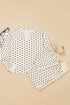 Polka Dot Waffle Knit Notched Neck Lounge Set