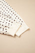 Polka Dot Waffle Knit Notched Neck Lounge Set