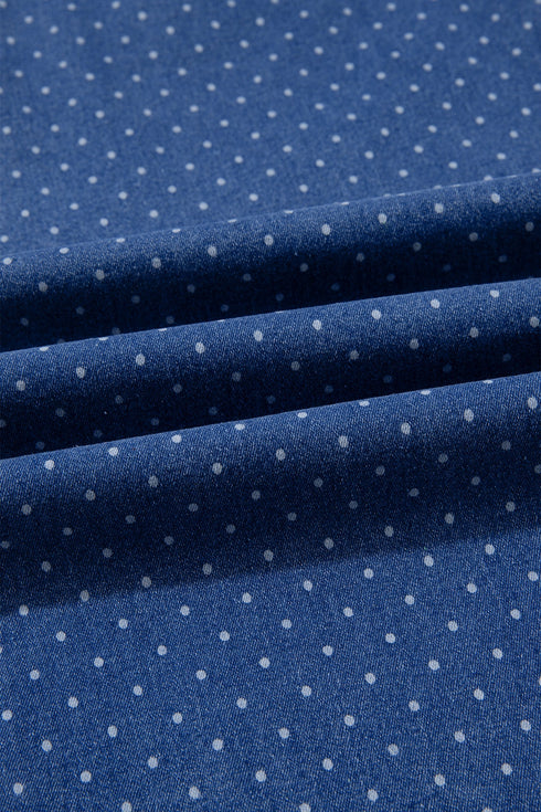 Polka Dot Wide Leg Full Length Shift Jeans