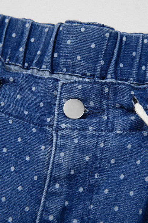 Polka Dot Wide Leg Full Length Shift Jeans