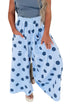 Polka Dot Wide Leg Smocked Elastic Waist Pants
