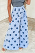 Polka Dot Wide Leg Smocked Elastic Waist Pants