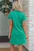 Polo Collar Snap Button Short Sleeve Scalloped Mini Dress