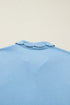 Polo Collar Snap Button Short Sleeve Scalloped Mini Dress