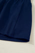 Polo Collar Striped Cuff Patchwork Ruffle Hem Mini Dress