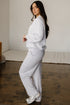 Polo Collar V Neck Drawstring Wide Leg Pant Sets