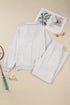 Polo Collar V Neck Drawstring Wide Leg Pant Sets