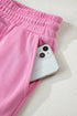 Polo Collar V Neck Drawstring Wide Leg Pant Sets