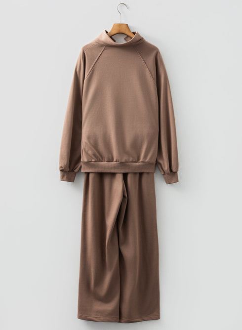 Polo Collar V Neck Drawstring Wide Leg Pant Sets