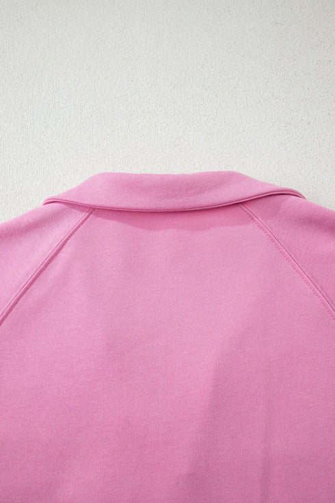 Polo Collar V Neck Drawstring Wide Leg Pant Sets