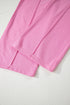 Polo Collar V Neck Drawstring Wide Leg Pant Sets